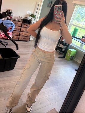 Levi's '94 Baggy Cargo Pants Womens 23 Tan Khaki Cotton Utility
